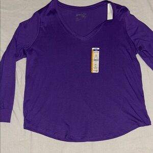 Purple V-Neck Women's Top